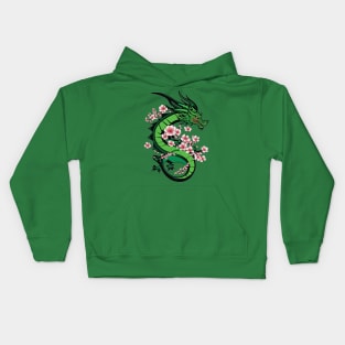 Dragon with flowers Kids Hoodie